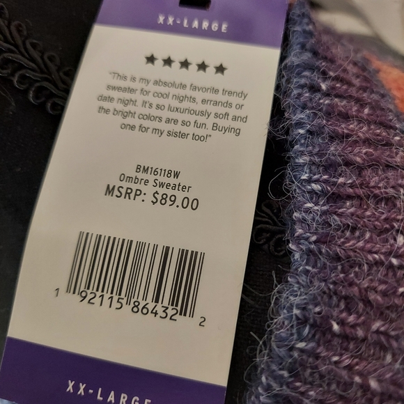BB Dakota Steve Madden Ombre Sweater XXL - Picture 3 of 3